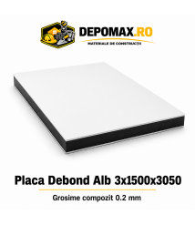 Placa BOND alb 3mm, 1500x3050mm, aluminiu 0.2mm